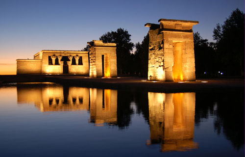 El Templo de Debod en el Parque Oeste de Madrid