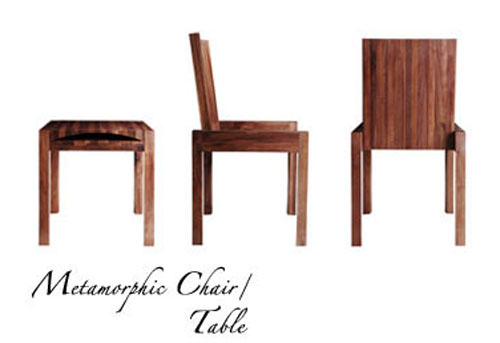 Metamorphic de Reeves Design, una mesa que se convierte en silla