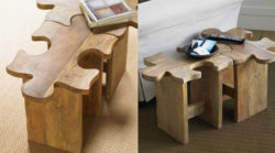 Jigsaw Puzzle Stool, una original mesa-taburete con forma de puzle