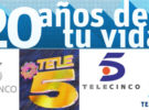 Telecinco cumple hoy 20 años de emisión