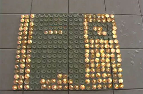 Video Stop Motion simulando pixeles con velas